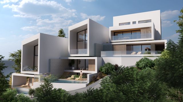 Exterior — the volumes on the slope